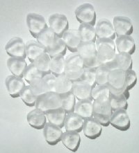 50 9mm Transparent Matte Crystal Leaf Beads